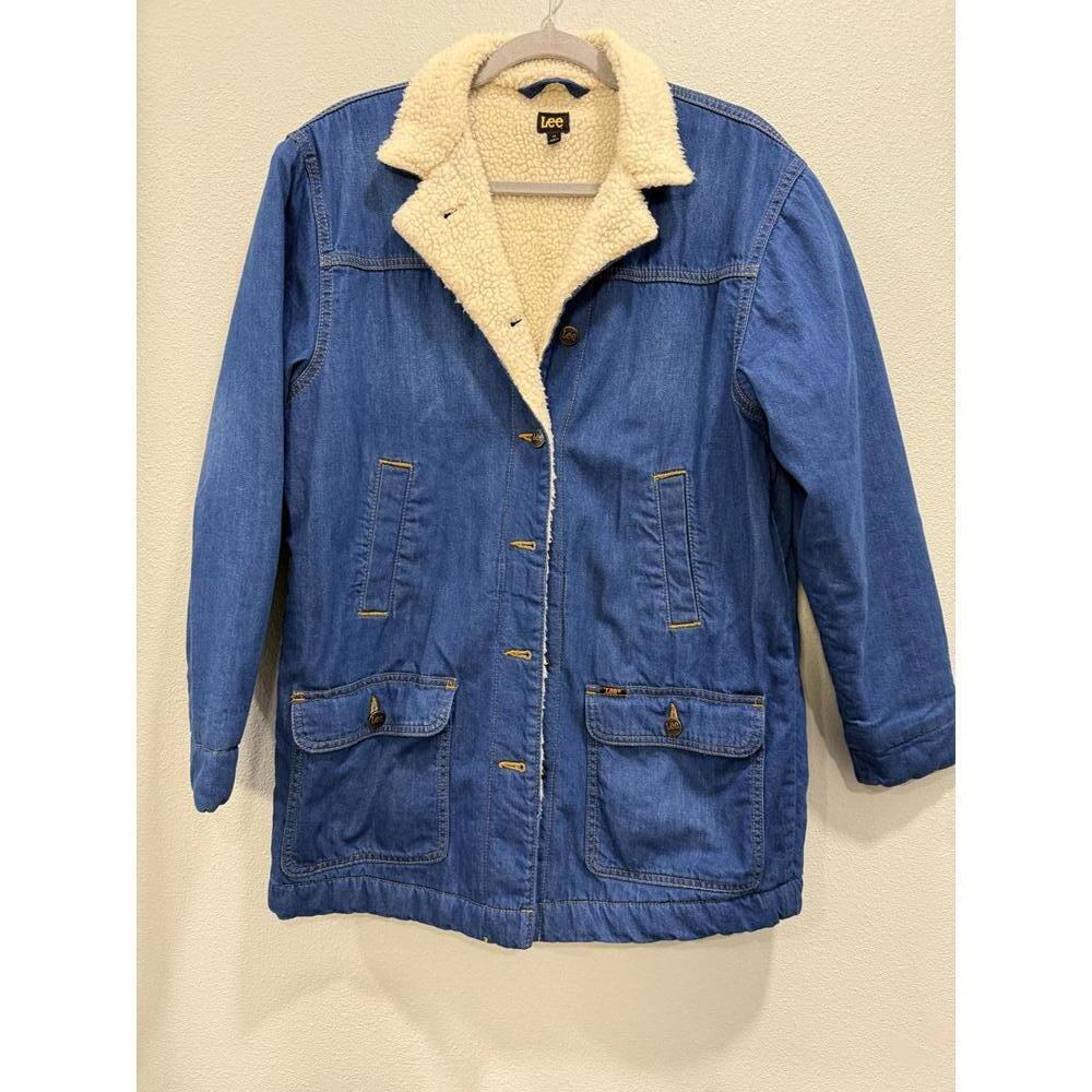 Vintage Lee Storm Rider Style Sherpa Lined Denim Jacket, Women's Medium